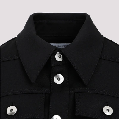 Shop Bottega Veneta Wool Stretch Jacket In Black