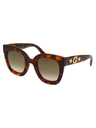 Shop Gucci Eyewear Sunglasses In 003 Havana Havana Brown