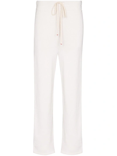 Shop Les Tien Knitted Cashmere Track Pants In White