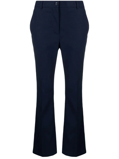 Shop Boutique Moschino High-rise Flared Trousers In Blue