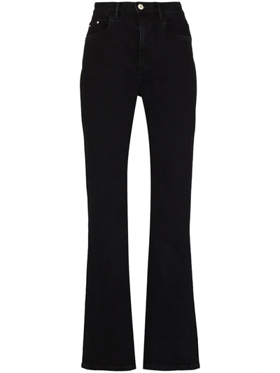 Shop Wandler Daisy Mid-rise Straight-leg Jeans In Black