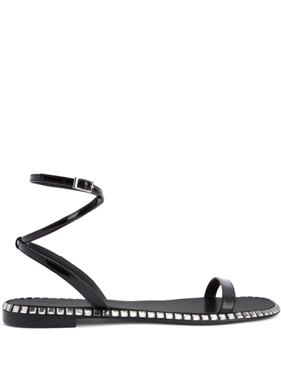 Shop Giuseppe Zanotti Bellatriks Flat Sandals In Black