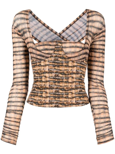 KNWLS TIE-DYE EFFECT LONG-SLEEVE TOP 