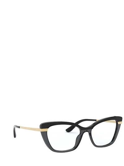 Shop Dolce & Gabbana Eyewear Eyeglasses In Black On Transparent Black