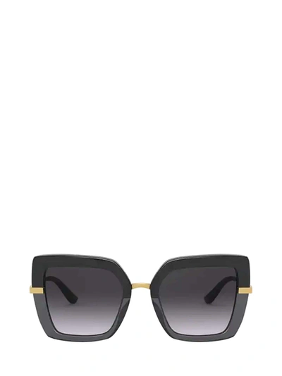 Shop Dolce & Gabbana Eyewear Sunglasses In Black On Transparent Black