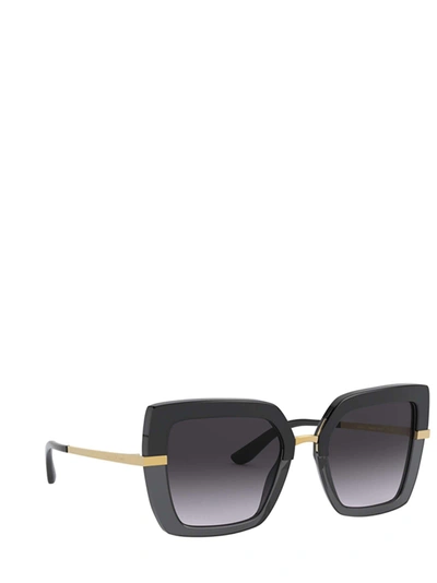 Shop Dolce & Gabbana Eyewear Sunglasses In Black On Transparent Black