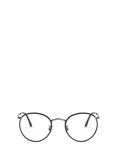 Shop Giorgio Armani Eyeglasses In Black Brushed Gunmetal