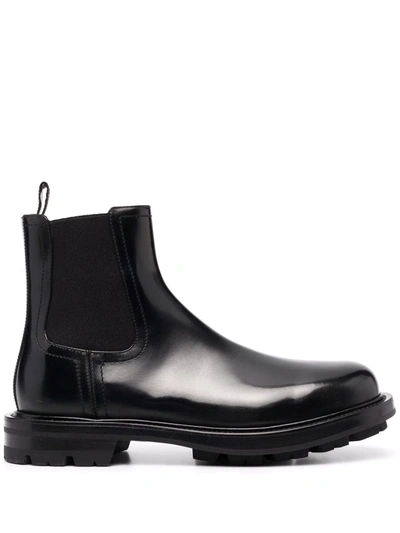 Shop Alexander Mcqueen Tread Chelsea Ankle Boots In Black