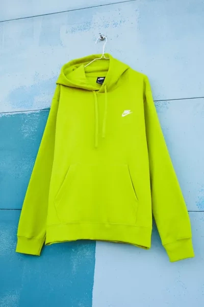 Shop Nike Sportswear Club Fleece Hoodie Sweatshirt In Lime