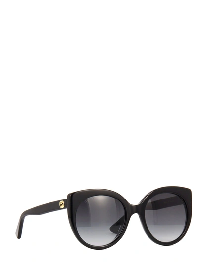 Gucci Gg0325s Black Female Sunglasses In Black Shiny/grey Grad | ModeSens