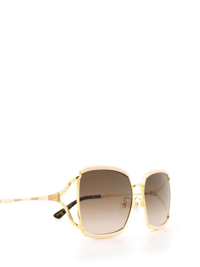 Shop Gucci Eyewear Sunglasses In Ivory