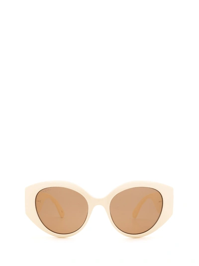 Shop Gucci Eyewear Sunglasses In Ivory