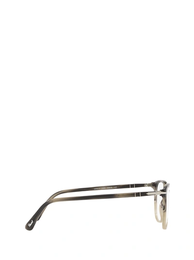 Shop Persol Eyeglasses In Striped Grey &amp; Beige