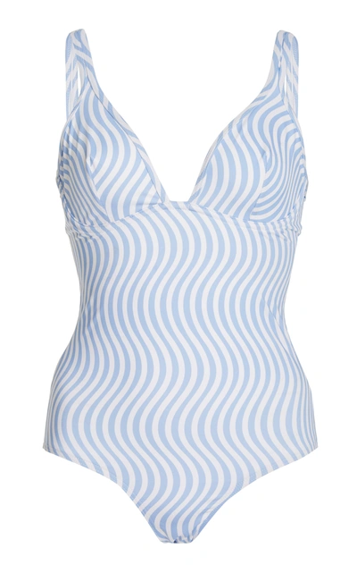 Shop Ephemera Women's Classic Printed One-piece Swimsuit In Blue