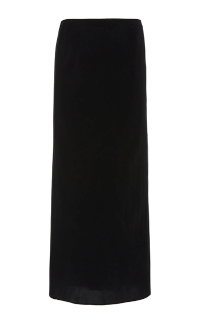 Shop Anemos Women's The Rey Crepe Midi Skirt In Black