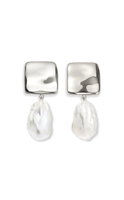 Shop Agmes Luca Sterling Silver Pearl Earrings