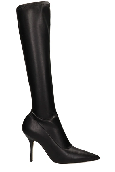 Shop Paris Texas Mama High Heels Boots In Black Leather