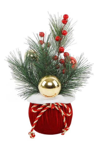 Flora Bunda 7"x12"h Christmas Tree Gift Bag In Red