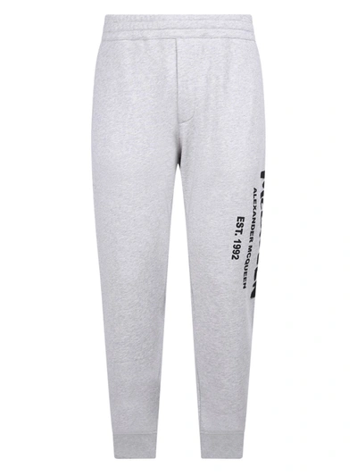 Shop Alexander Mcqueen Printed Trousers In Grey