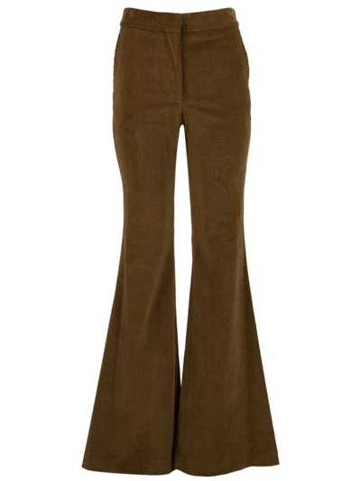 Shop Adam Lippes Corduroy Flare Pant Chocolate Brown