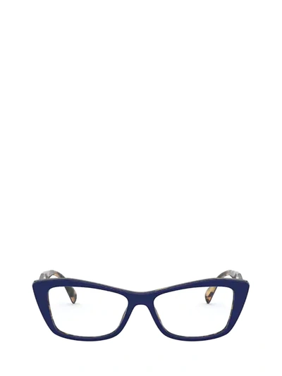 Shop Prada Eyewear Eyeglasses In Blu / Medium Havana