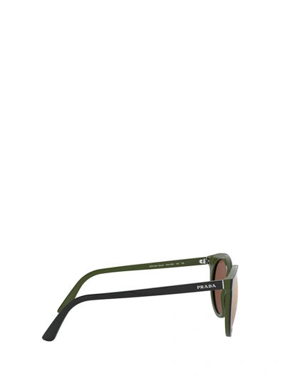 Shop Prada Eyewear Sunglasses In Top Black / Green