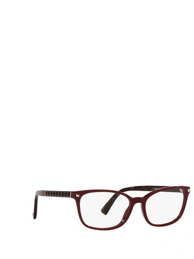 Shop Valentino Eyewear Eyeglasses In Bordeaux