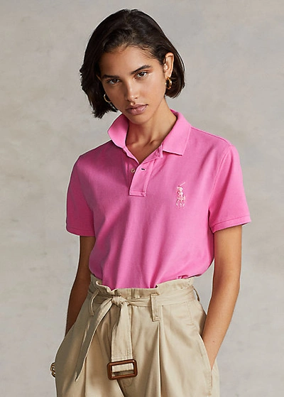 Ralph Lauren Pink Pony Cotton Mesh Polo Shirt In Baja Pink | ModeSens