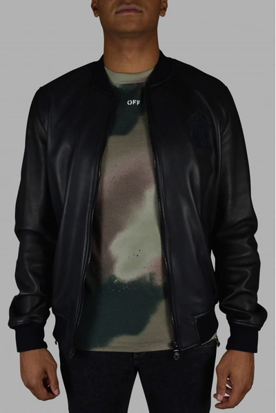 Shop Billionaire Men's Luxury Jacket    Bomber Jacket With Black Crest