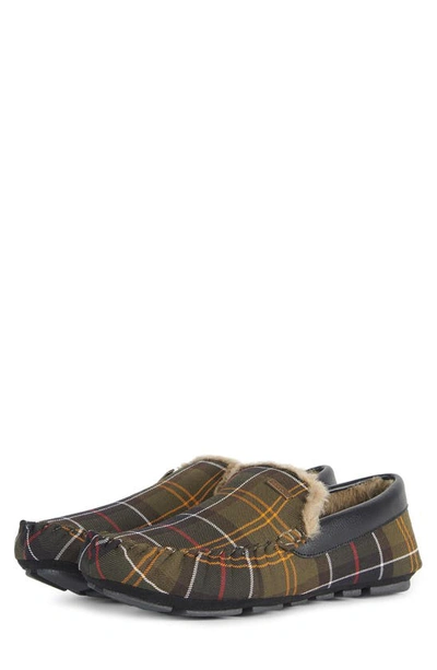 Shop Barbour Monty Faux Fur Lined Slipper In Recycled Classic Tartan