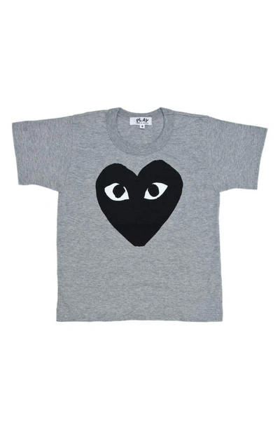 Shop Comme Des Garçons Comme De Garçons Play Black Heart Graphic Tee In Grey