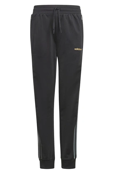 Shop Adidas Originals Track Pants In Black/wonder White/matte Gold