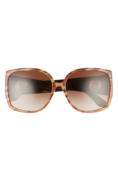 Shop Burberry 61mm Square Sunglasses In Brown/ Brown Gradient