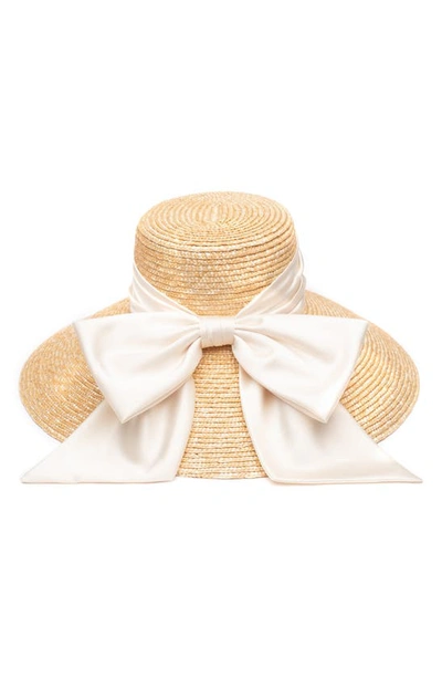 Shop Eugenia Kim Mirabel Bow Straw Sun Hat In Natural