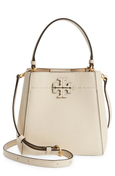 Tory Burch Mcgraw Small Leather Bucket Bag In Beige | ModeSens