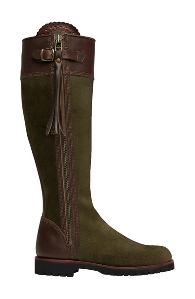 Shop Penelope Chilvers Inclement Long Tassel Waterproof Boot In Seaweed/ Conker