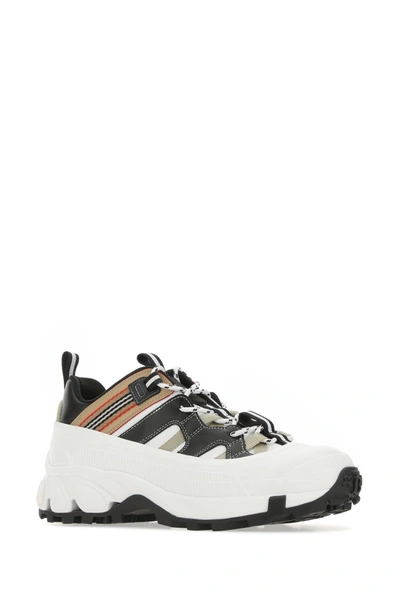 Shop Burberry Multicolor Fabric And Leather Arthur Sneakers  Multicoloured  Donna 39
