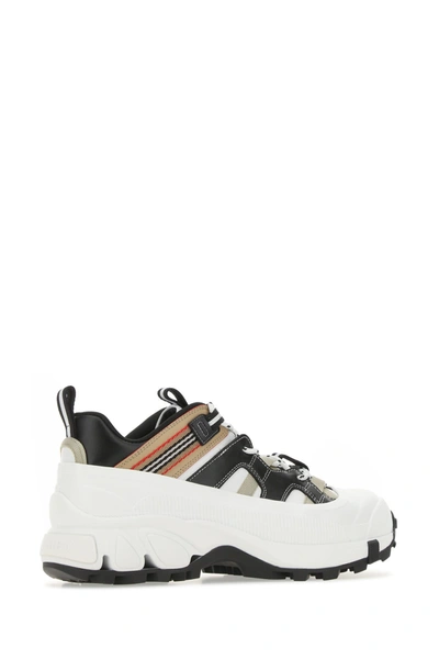 Shop Burberry Multicolor Fabric And Leather Arthur Sneakers  Multicoloured  Donna 39