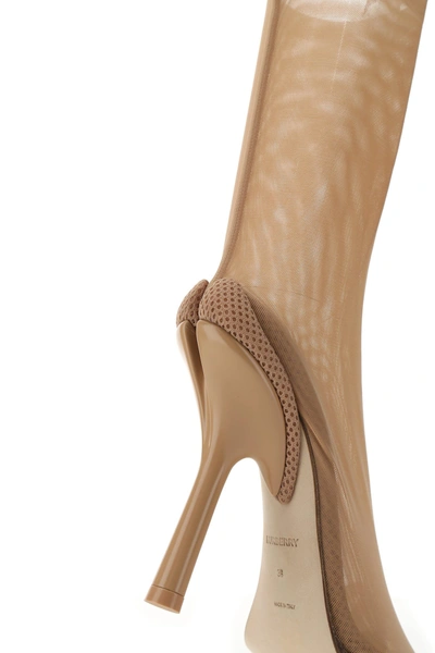 Burberry Stretch Tulle Sock Boot In Beige | ModeSens