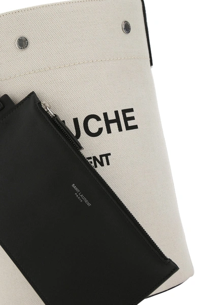 Saint Laurent Borsa A Secchiello Rive Gauche Media Bicolor In Tela E Pelle  Donna