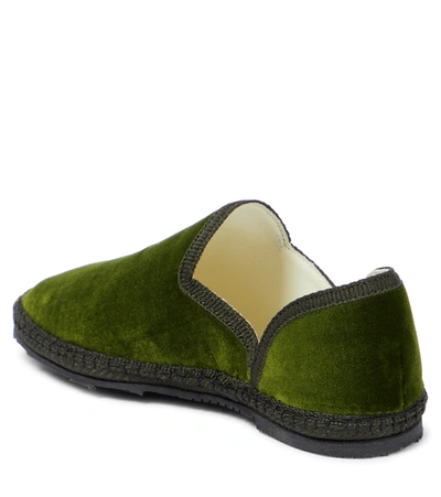 Shop The Row Friulane Velvet Loafers In Forest Green