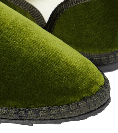 Shop The Row Friulane Velvet Loafers In Forest Green