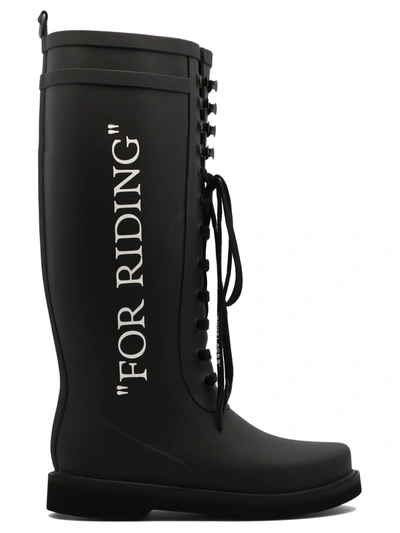 Shop Off-white Rubber Boots In Black  