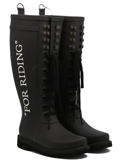 Shop Off-white Rubber Boots In Black  