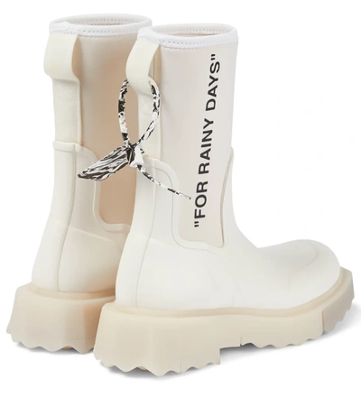 Shop Off-white Rubber Boots In White Black