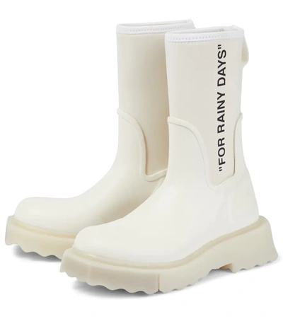 Shop Off-white Rubber Boots In White Black