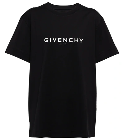 Shop Givenchy Logo-printed Cotton Jersey T-shirt In Black