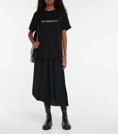 Shop Givenchy Logo-printed Cotton Jersey T-shirt In Black
