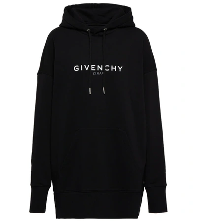 Shop Givenchy Logo Cotton Oversized Hoodie In Black