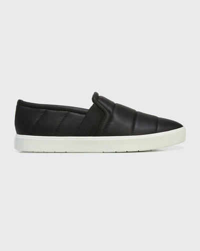 Shop Vince Blair Nylon Slip-on Sneakers In Black
